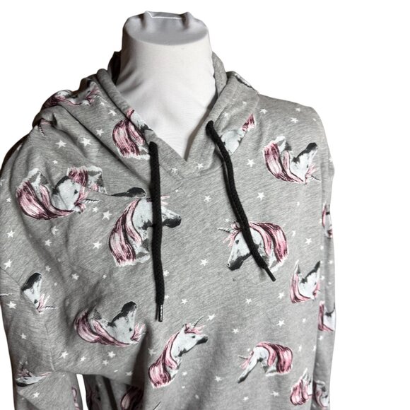 On Fire grey Unicorn hoodie 3x - Picture 2 of 6